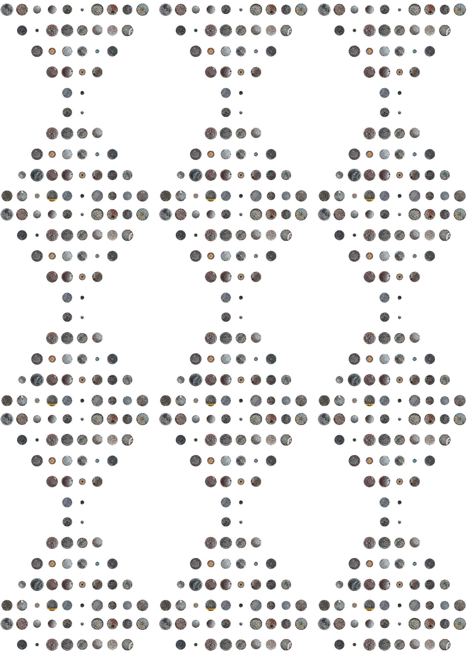 Patterns made out of manholes